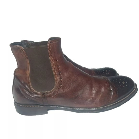 AREA FORTE Italian Leather Boots Brown Chelsea Boots Mens Size 11 Medium - Picture 1 of 12